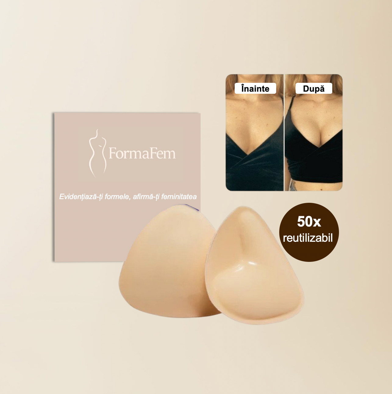 Inserții push-up pentru sutien FormaFem™