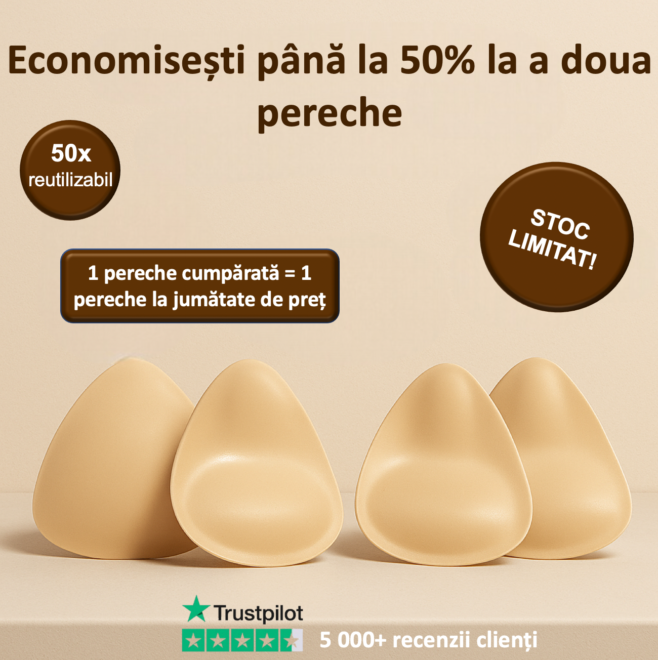 Inserții push-up pentru sutien FormaFem™